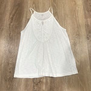 Loft off-white beaded tank top
